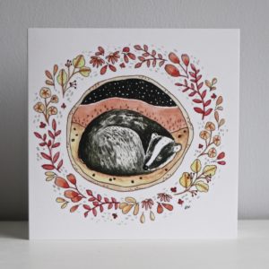 Sleepy Badger Card