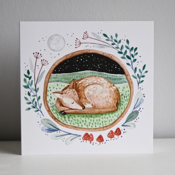 Sleepy Fawn Card