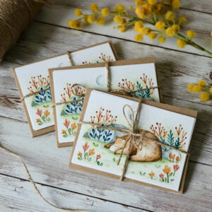 Sleepy Bear Mini Postcards