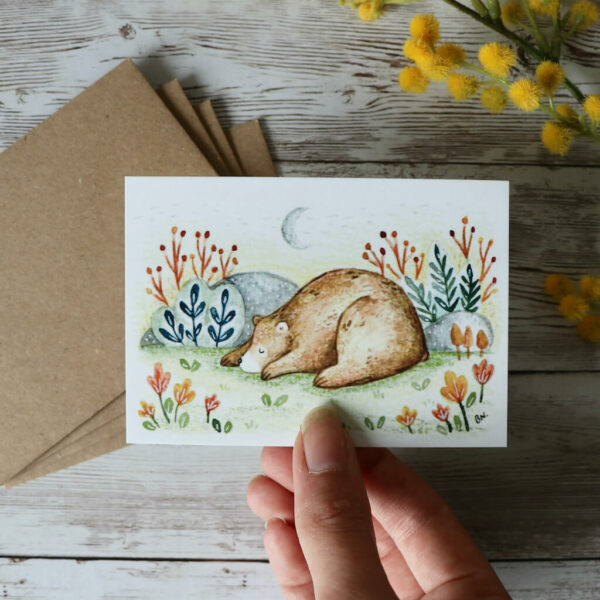 Sleepy Bear Mini Postcards - Image 2