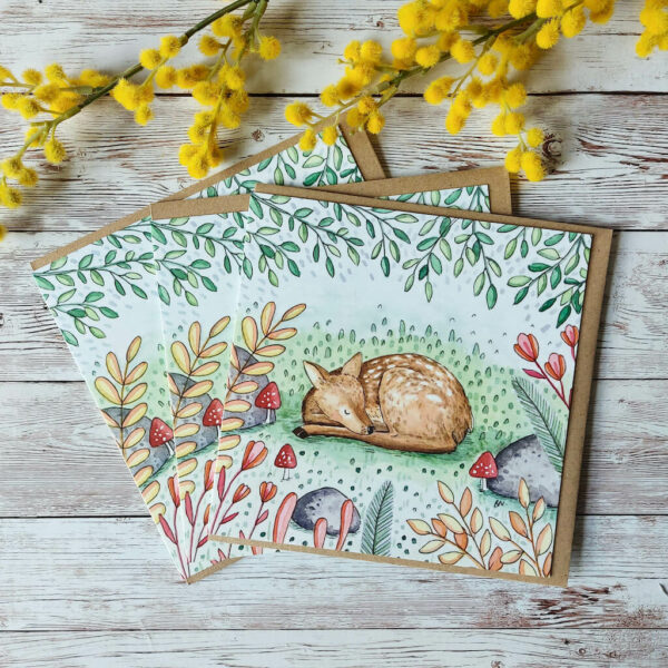 Woodland Fawn Cards - Pack of 3