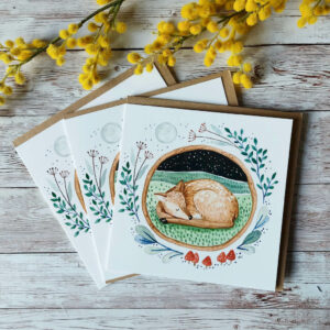 Sleepy Fawn Cards - Pack of 3