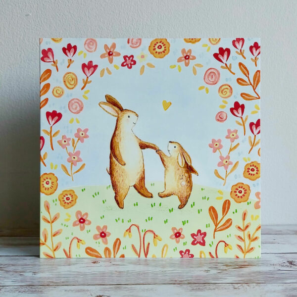 Floral Bunnies Card