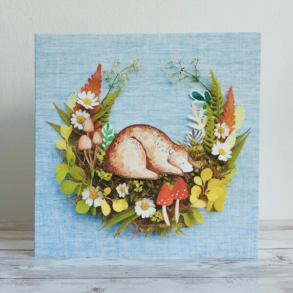 Nature Collage Bear Card - Pack of 3 - Image 2
