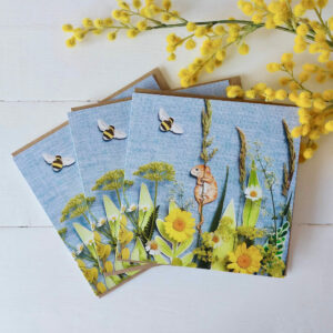 Nature Collage Mouse Card - Pack of 3