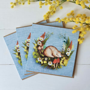 Nature Collage Bear Card - Pack of 3