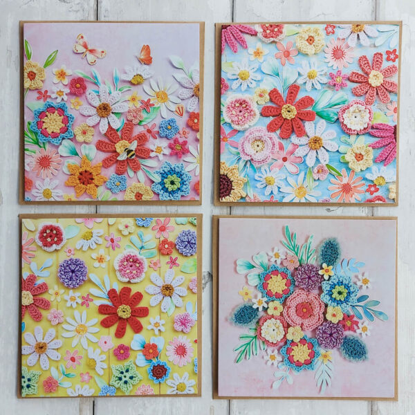 Crochet Meadow Cards - Pack of 4 - Image 6