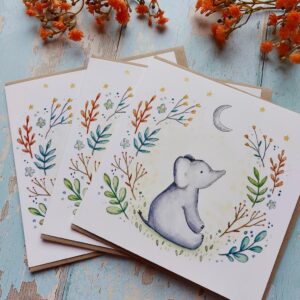 Baby Elephant Cards- Pack of 3