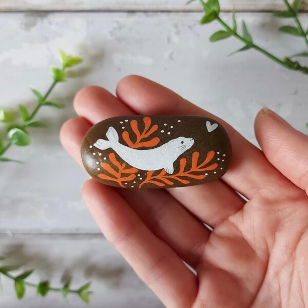 Painted Pebble - Seal