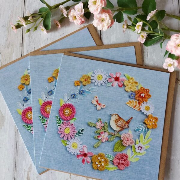 Wren Wreath Cards - Pack of 3