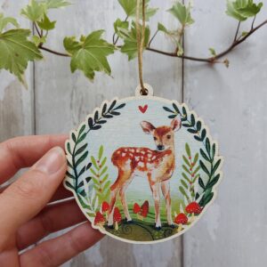 Fawn wooden decoration