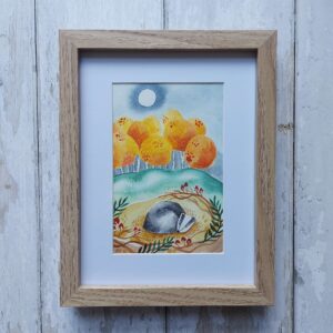 Framed Original Painting - Autumn Badger