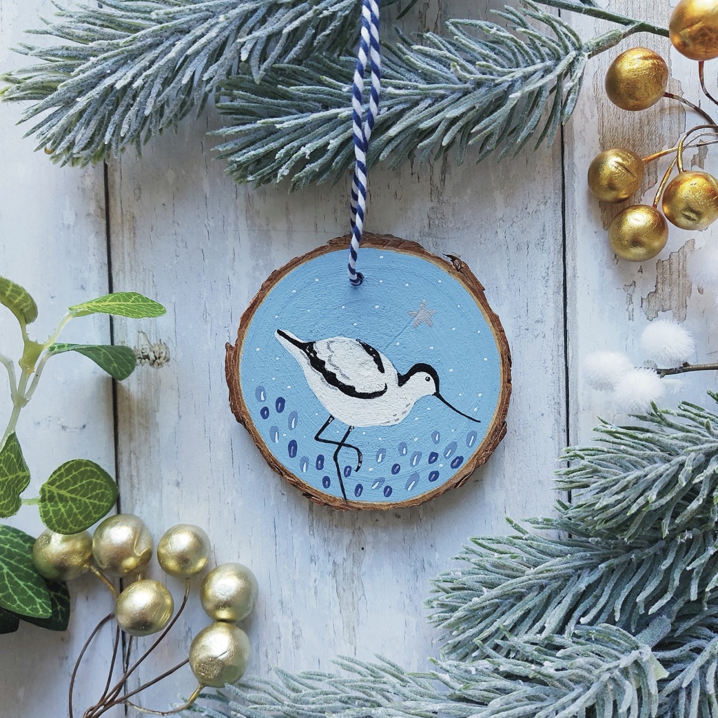 Avocet Wood Slice Decoration - Image 2