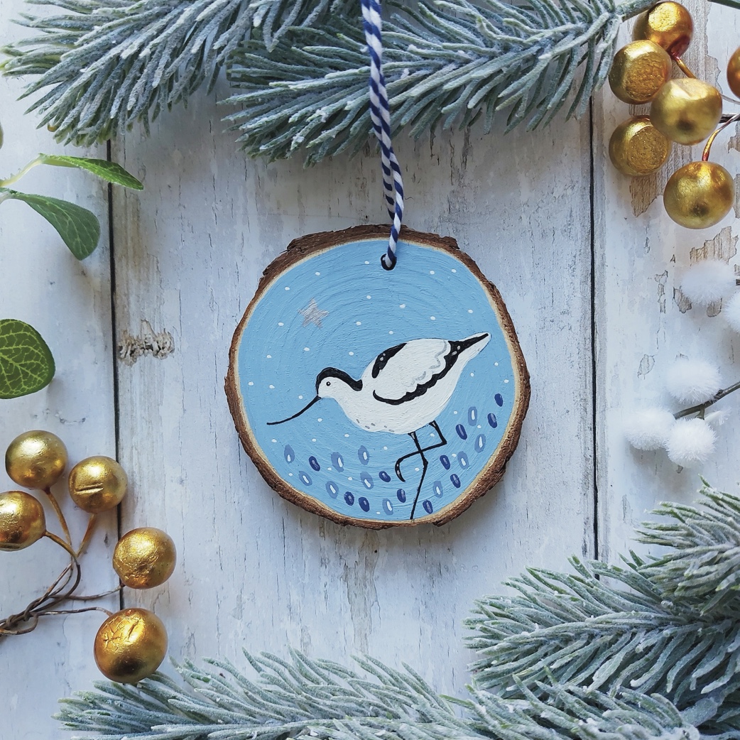 Avocet Wood Slice Decoration - Image 3